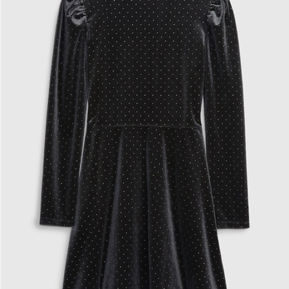 NEW Gap Kids Puff Sleeve Velvet Skater Dress